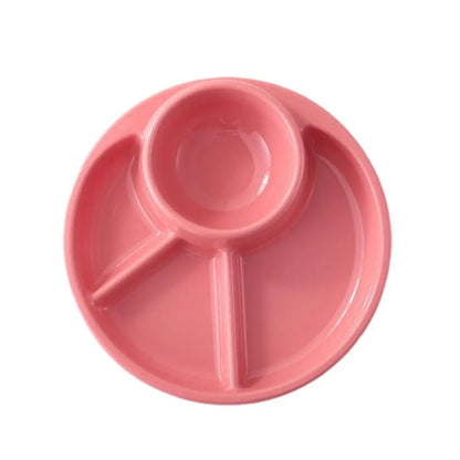 Round Dinner Divided Plates Plastic 4 Grids Compartment Serving Tray Japanese-style Fall-resistant Breakfast Plate Fat Loss