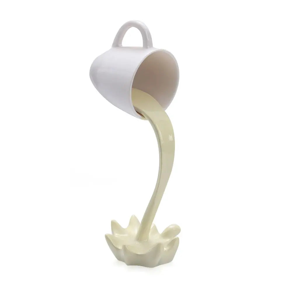 Creative Coffee Cup Design Gift For Coffee Lover Kitchen Decor Sculpture Floating Coffee Cup Pouring Liquid Coffee Mug