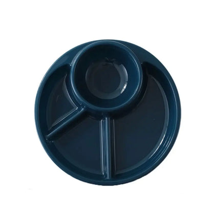Round Dinner Divided Plates Plastic 4 Grids Compartment Serving Tray Japanese-style Fall-resistant Breakfast Plate Fat Loss