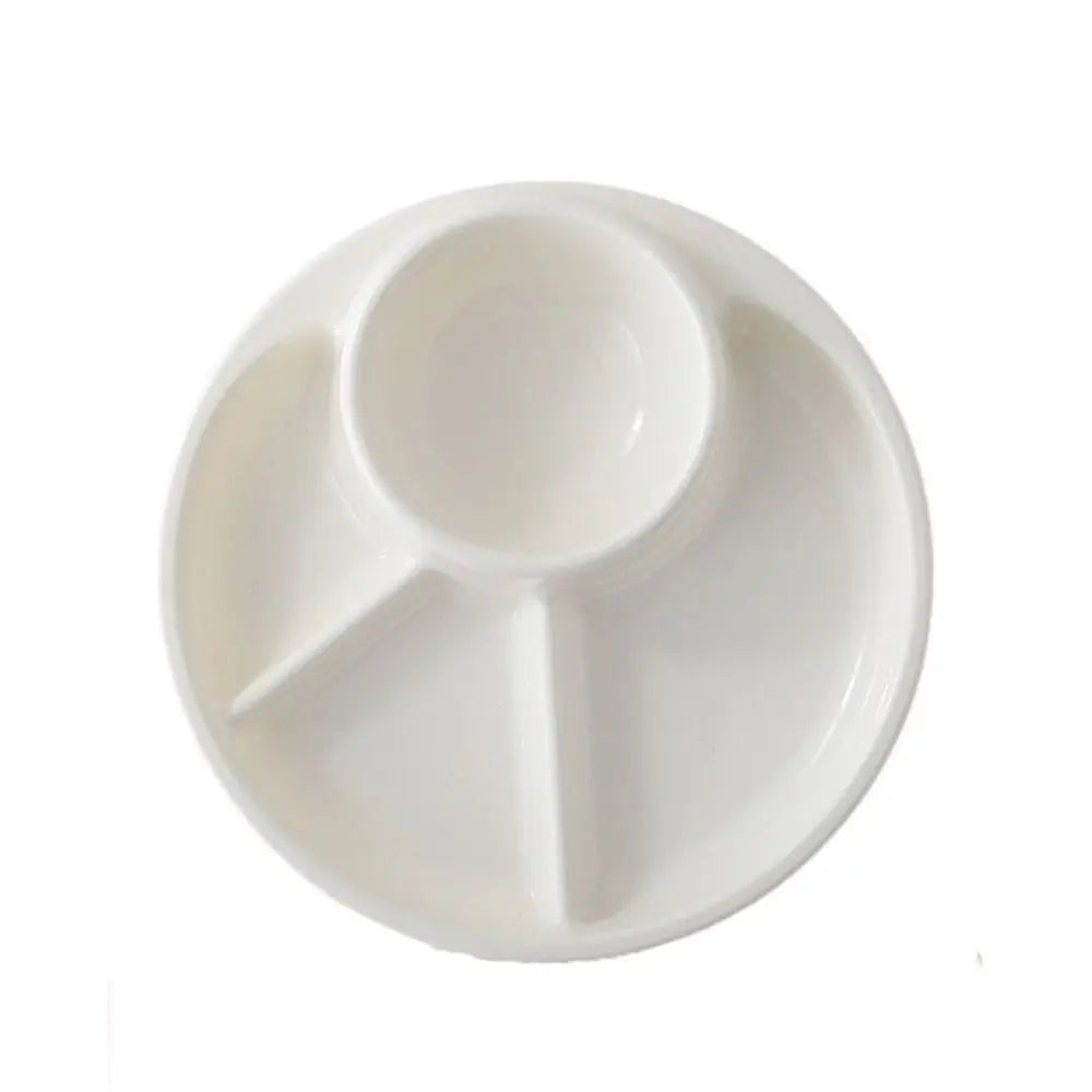 Round Dinner Divided Plates Plastic 4 Grids Compartment Serving Tray Japanese-style Fall-resistant Breakfast Plate Fat Loss