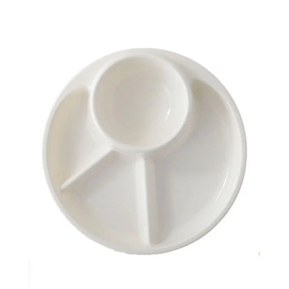 Round Dinner Divided Plates Plastic 4 Grids Compartment Serving Tray Japanese-style Fall-resistant Breakfast Plate Fat Loss