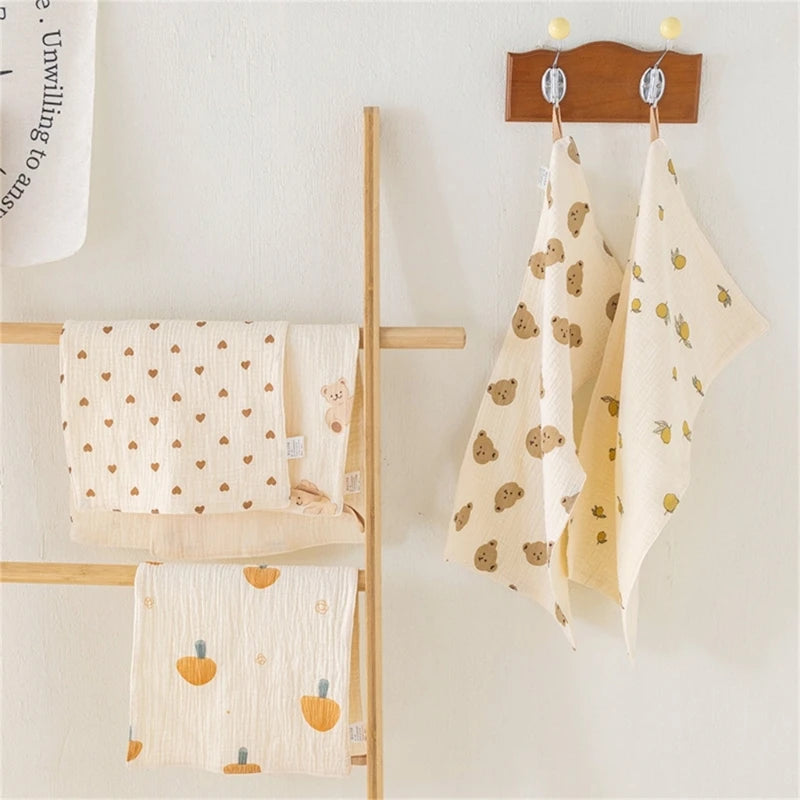 Cotton Muslin Baby Face Towel Long Burp Cloth for Newborn Kindergarten Hand Towels Infant Drooling Bibs Washcloth Baby Items