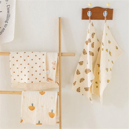 Cotton Muslin Baby Face Towel Long Burp Cloth for Newborn Kindergarten Hand Towels Infant Drooling Bibs Washcloth Baby Items
