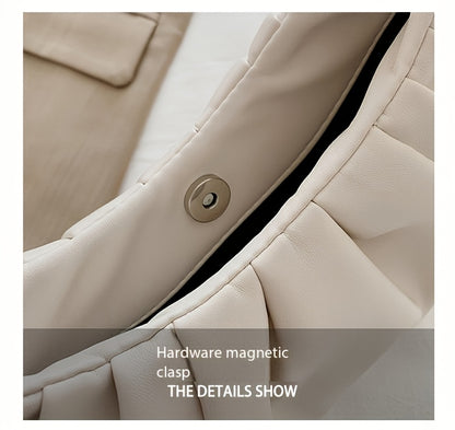 Structured Small Handbag with Ruffled Bow & Snap Button Closure