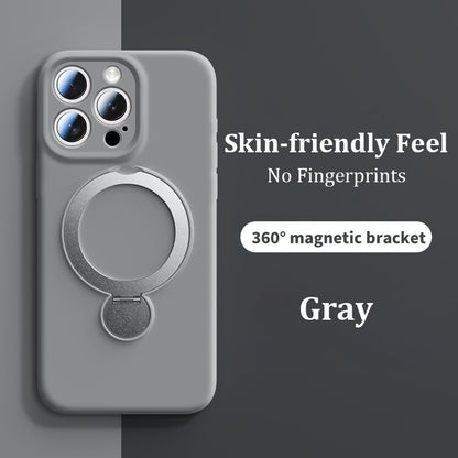 Luxury Multicolor Liquid Matte Stand Phone Case for iPhone 16 15 14 13 Pro Max Magnetic Wireless Charging 360°Rotating Desktop Bracket 16ProMax Cases Shockproof Back Cover