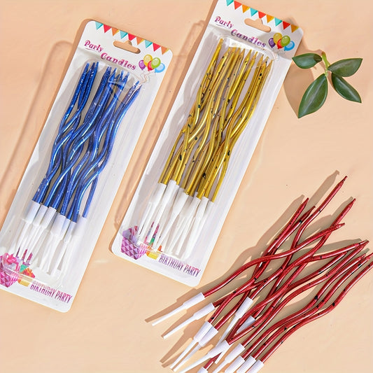 Vintage Curved Candle Birthday Cake Decorations - Colorful lines, creative inserts, ideal for creating festive and unique cake displays, cake decorating supplies suitable for cake decorations, wedding parties for Halloween,Ch