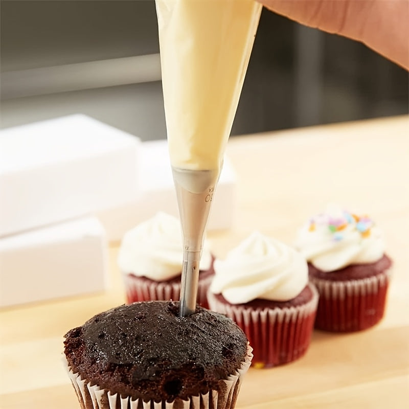 2-Pack Stainless Steel Piping Nozzles, Long Puff Tip, for Baking, Pastry Nozzle for Cookie, Dessert, Cake Decoration, Professional Baking Tools