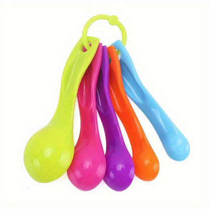 5pcs Stackable Plastic Measuring Cups with Spouts & Handles - BPA-Free, Accurate Cooking & Baking Tools, Random Colors (Blue, Green, Yellow, Purple, Red) for Precise Ingredient Measurements, Kitchen Essentials|Stackable Cups|