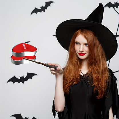 12/50 Heart-Shaped Candles - Golden & White, Single-Wick, Short Burn Time (1-4 Hours), Ideal for Valentine'S Day, Christmas, Halloween, Thanksgiving, Ramadan, and More - Perfect for Home Decor and Special Occasions, Candle De