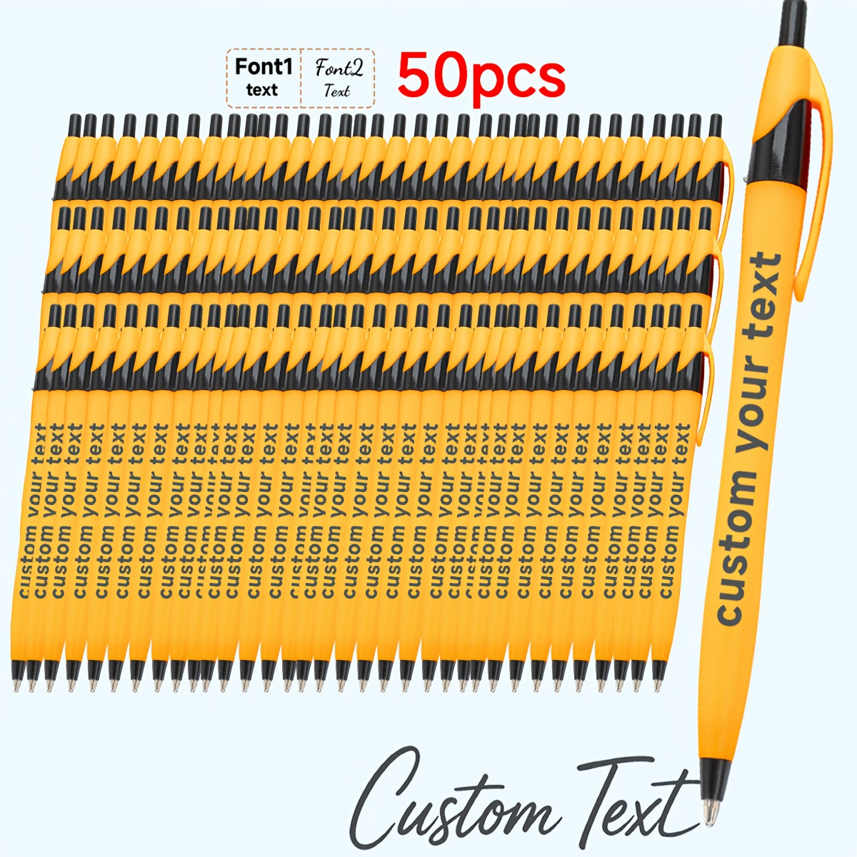 30pcs/50pcs/12pcs 50/30/12pcs Ballpoint Pens, Customizable with Inspirational Quotes, Names, And Logos. Colorful, Smooth Writing Ballpoint Pens with Black Ink for Christmas And Back-To-School Gifts.