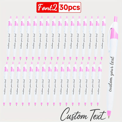 30pcs/50pcs/12pcs 50/30/12pcs Ballpoint Pens, Customizable with Inspirational Quotes, Names, And Logos. Colorful, Smooth Writing Ballpoint Pens with Black Ink for Christmas And Back-To-School Gifts.