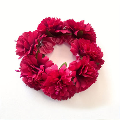 Spring-Summer New Solid Color Faux Fabric Flower Hair Tie Suitable for Beach Hawaii Vacation Everyday Hairstyle Headband Party Holiday Gift