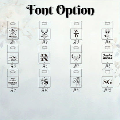 Personalized Bottle Opener Keychain - Custom Logo/Text, Heavy-Duty Synthetic Faux Leather Keyring with Opening Mechanism, Elegant Bottle Opener for Men, Dad, Groomsmen - Birthday, Wedding, Anniversary Gifts - No Electricity N