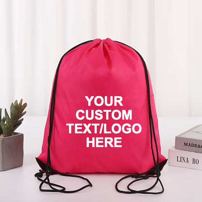 10/20pcs Customizable Polyester Drawstring Backpacks - Personalized Text/Logo, Lightweight Durable Multi-Use Bags for Weddings, Birthdays, Graduation Gifts, Events - Sky Blue, Red, Navy, Black, Event Gift Bags, Bold Visual Ap