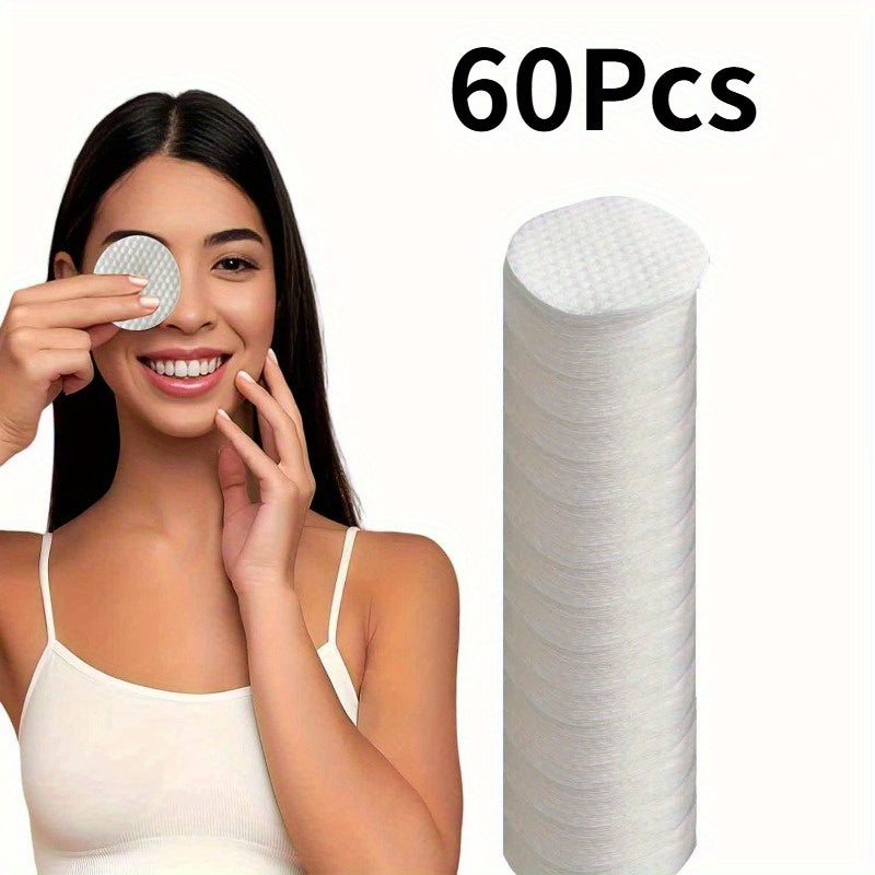 60/120/240pcs oval cleaning pad, suitable for face use, high-quality cosmetic water pad, velvet-free round pad, suitable for all light brown types, disposable facial cleansing and cleansing face pads