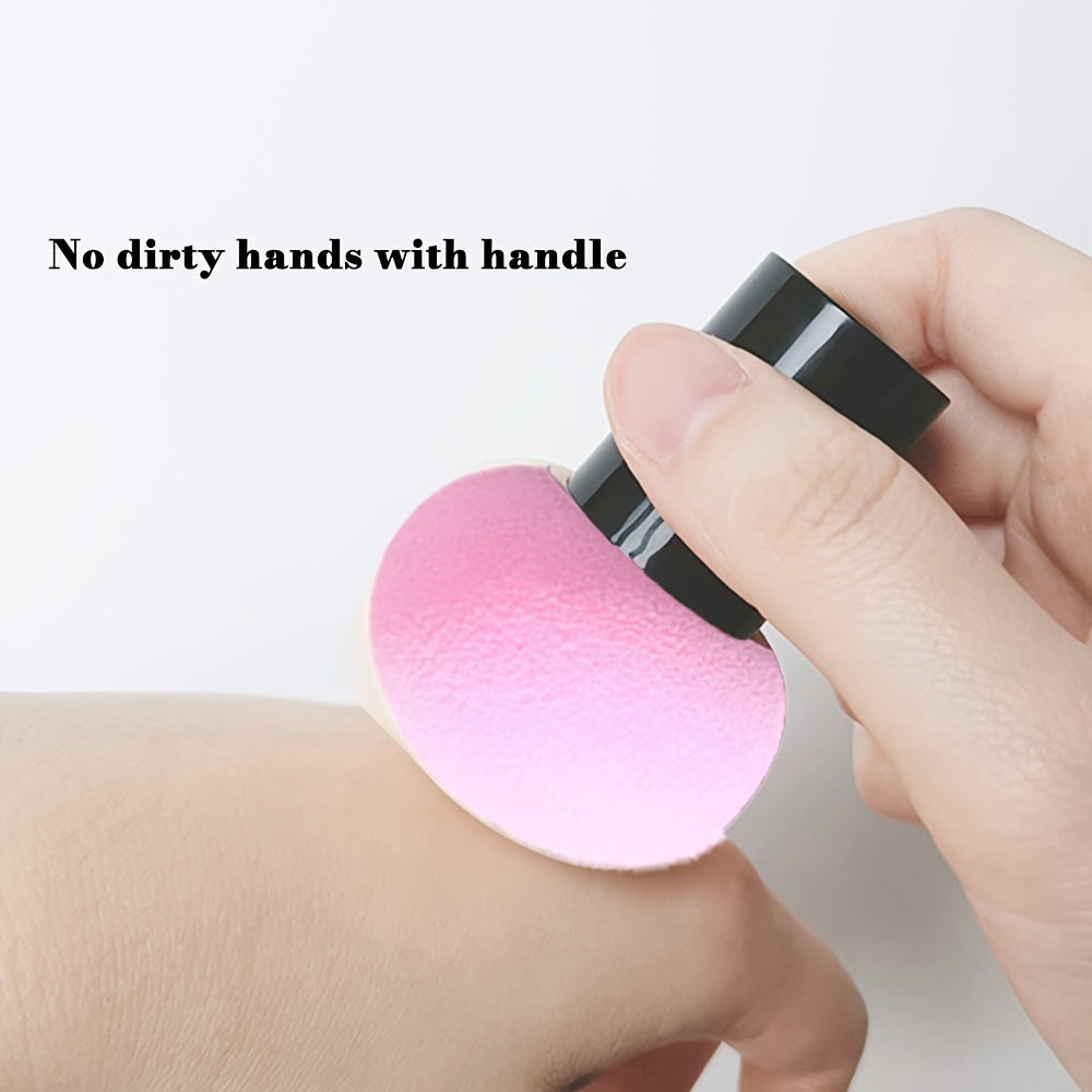 2pcs Handle Mushroom Makeup Sponge Portable Makeup Powder Puff Suitable for Wet and Dry Use Face Mushroom Head Makeup Sponge Foundation Makeup Sponge Powder Puff Beauty Tool Smooth Sponge
