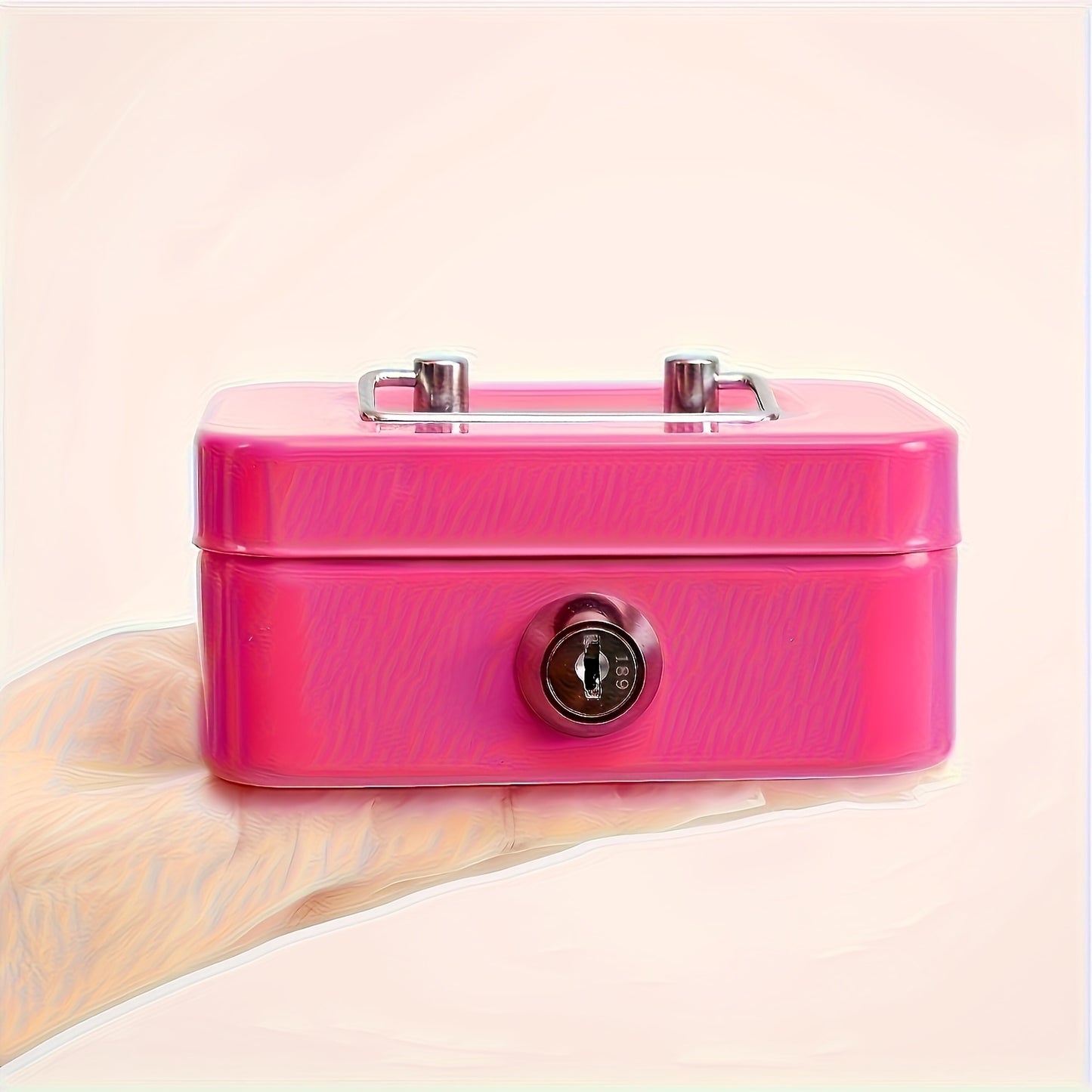 [Two Colors Optional]1pc Metal Key Lock Storage Box, Money Box, Adult Safe, Coin Safe, Adult Safe, Safe, Cash Register 4.5 * 3.8 * 2.3 Inches / 11.5 * 9.9 * 5.8 Cm