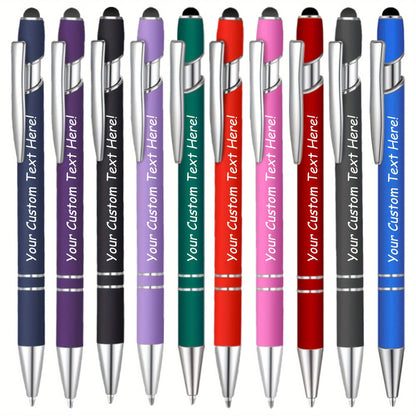 90/80/70/50/30/20pcs Customizable Engraved Ballpoint Pen Set - Personalized Text, Smooth Writing, Touch Screen Compatible, Black Metal Pen Holder, Ideal Gift for Business and School Anniversaries - No Feather Fine Tip Tools,