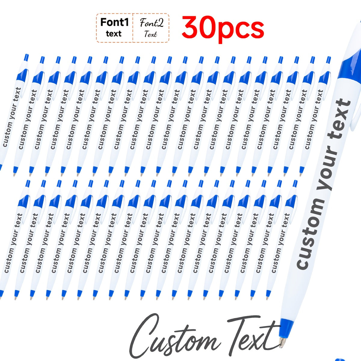 30pcs/50pcs/12pcs 50/30/12pcs Ballpoint Pens, Customizable with Inspirational Quotes, Names, And Logos. Colorful, Smooth Writing Ballpoint Pens with Black Ink for Christmas And Back-To-School Gifts.