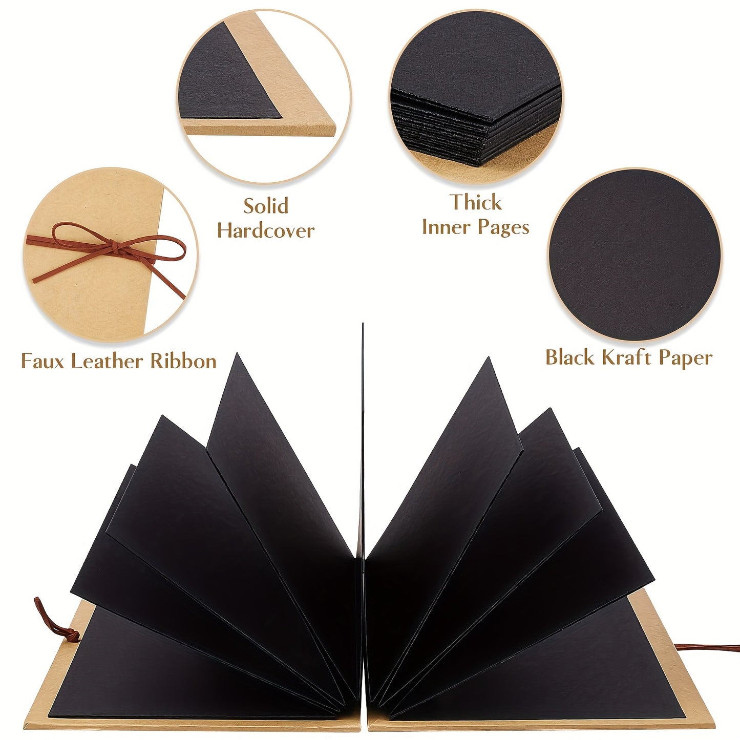 Expandable Folding Adventure Book Scrapbook Album with DIY Accessories Set, Hardcover Kraft Paper Photo Collection for Wedding Anniversary and Valentine's Day