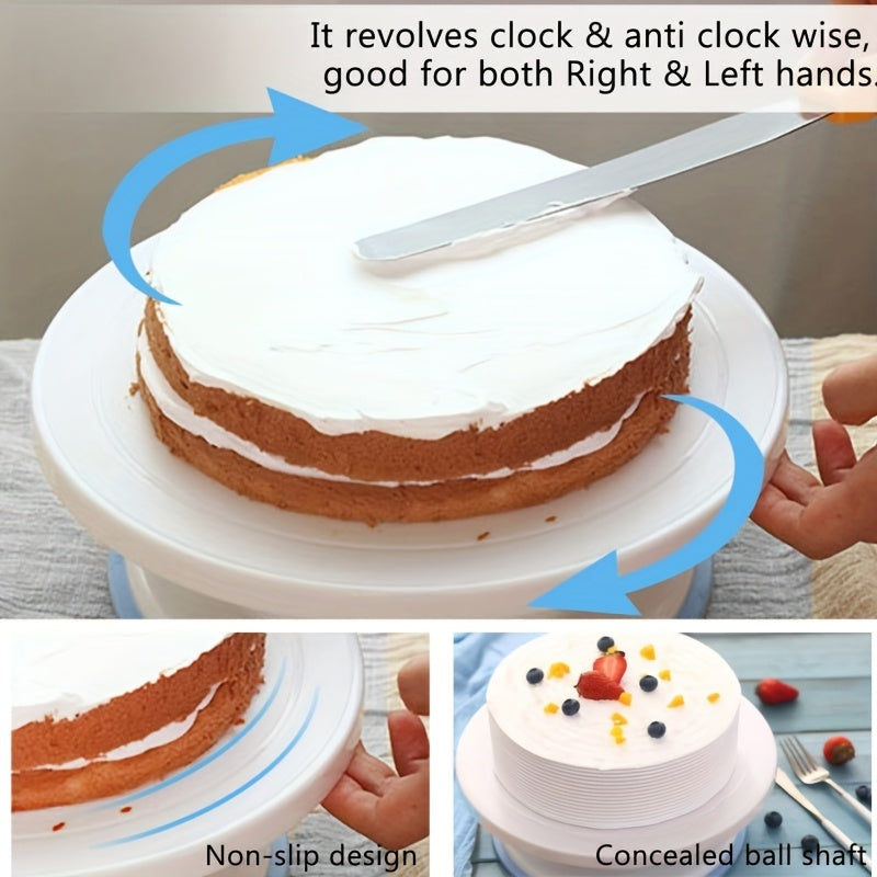 Cake Turntable, Cake Decoration Supplies, with Rotatable Cake Stand Turntable, Smooth Rotatable Cake Turntable Stand, Cake Decoration Kit Display Stand Baking Tool Accessories, Cake Decorating Kit, Cake Decorating Bag, Cake B