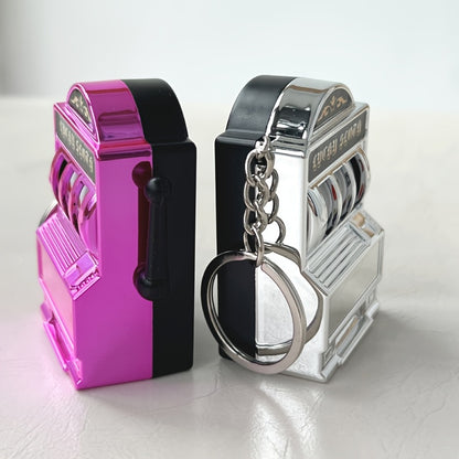Funky Style Slot Machine Keychain, Novelty Plastic Mobile Phone Pendant, Creative Bag Charm, Unique Accessory for Gaming Enthusiasts