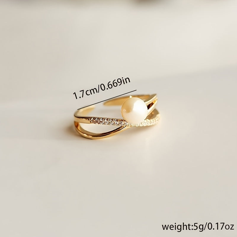 A Delicate Freshwater Pearl Ring With A Japanese And Korean Style