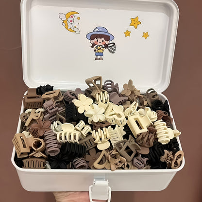 20pcs Women's Mixed Color Small Hair Claw, Simple and Cute Style for All Hairstyles with Various Designs, Perfect Daily Casual Wear Outings. Hawaiian Accessories & Beach Essentials, Hair Accessories, Outing Essentials, Simple