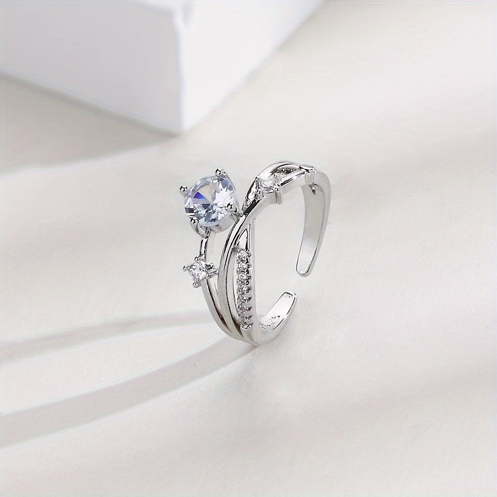 cosmic orbit planet design copper micro-inlaid synthetic Zirconia ring