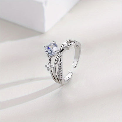 cosmic orbit planet design copper micro-inlaid synthetic Zirconia ring