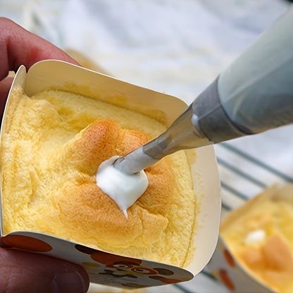 2-Pack Stainless Steel Piping Nozzles, Long Puff Tip, for Baking, Pastry Nozzle for Cookie, Dessert, Cake Decoration, Professional Baking Tools