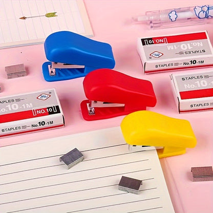 3pcs Set-Cute Stapler Mini Small Stapler Student Stationery Economy Suit Stapler