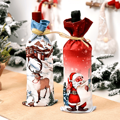 1pc Americana Style Christmas Wine Bottle Decoration, Santa Claus Polyester Figurine, Festive Holiday Decor Props, No Electricity Required, Featherless for Christmas, Halloween Decorations, Fall Home Decor Collectible Figurin