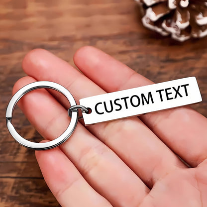 Custom Engraved Keychain - Personalized with Text/Phone/Message, Laser-Engraved Durable Metal Key Ring, Funky Style for Men's Fashion Accessories & Anti-Loss Gifts, Personalized Gifts | Classic And Enduring Design | Lasting E