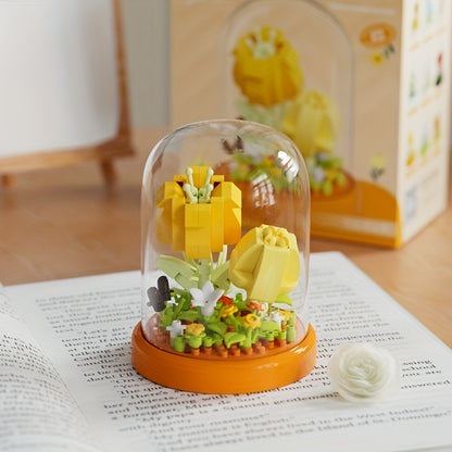 Small Particle Building Block Flower Assembly DIY Toy Home Desktop Decoration Model Holiday Gift for Mother's Day and Valentine's Day