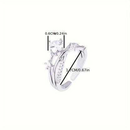 cosmic orbit planet design copper micro-inlaid synthetic Zirconia ring