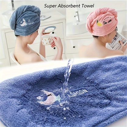 1pc Magic Microfiber Hair Drying Towel - Quick Dry Shower Cap Turban for Women & Girls, Soft Polyester Fiber Bath Hat, Super Absorbent Lady Head Wrap with Button Closure, Shower Cap for Hair Drying