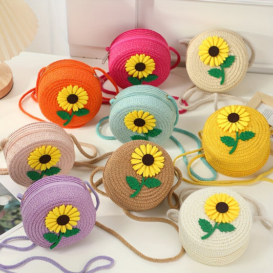 Chic Summer Straw Crossbody Bag for Youngsters - Durable, Zip Closure, Perfect for Beach & Everyday Use