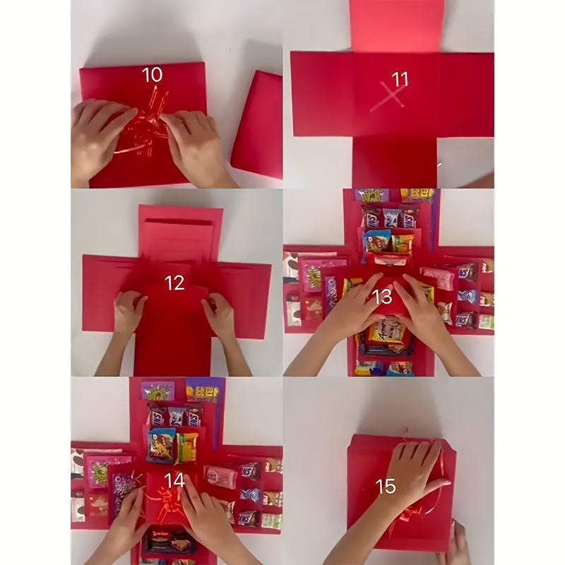 1 Surprise Gift Box Set with Lid, Suitable for Birthdays, Valentine'S Day, Weddings and Proposals, etc. - Multifunctional DIY Party Gift Packaging Kit Without Food, Multi-Compartment Display Box, Made of Paper Material