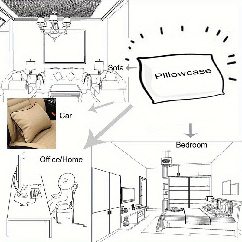 2-Pack Romantic Couple Cartoon Pillowcases - French Style Endless Love Design, Soft Polyester Single-Sided Print, Wrinkle & Fade Resistant, All-Season White Bedding with Zipper Closure (Pillow Inserts Not Included), Bed Room