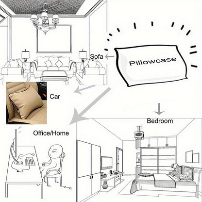 2-Pack Romantic Couple Cartoon Pillowcases - French Style Endless Love Design, Soft Polyester Single-Sided Print, Wrinkle & Fade Resistant, All-Season White Bedding with Zipper Closure (Pillow Inserts Not Included), Bed Room