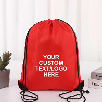 10/20pcs Customizable Polyester Drawstring Backpacks - Personalized Text/Logo, Lightweight Durable Multi-Use Bags for Weddings, Birthdays, Graduation Gifts, Events - Sky Blue, Red, Navy, Black, Event Gift Bags, Bold Visual Ap