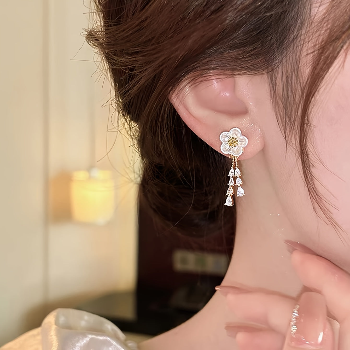 French-Inspired Floral Drop Earrings