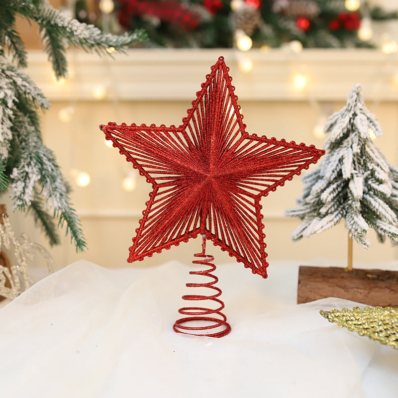 1pc Christmas Tree Topper - Sparkling Star Decoration with Red, Golden, or Silvery - Lightweight & Sturdy Plastic Construction for Indoor/Outdoor Xmas Tree, Wedding, Party Decor - No Electricity Needed - Easy Hang Loop - Holi