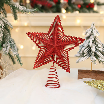1pc Christmas Tree Topper - Sparkling Star Decoration with Red, Golden, or Silvery - Lightweight & Sturdy Plastic Construction for Indoor/Outdoor Xmas Tree, Wedding, Party Decor - No Electricity Needed - Easy Hang Loop - Holi