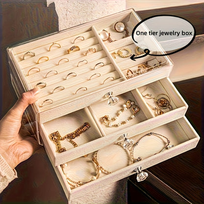 Cosmetic Storage Box - Single-Layer Acrylic Jewelry Storage Box with Drawers