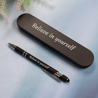 Aurora Pen C1 - Custom Ballpoint Pen - with Name And Gift Box, Personalized Teacher Pen, Customizable Gel Pen, Can Be Personalized with Text, Birthday Gift, Teacher'S Day Gift, Black, for Friends, Couples, Family, Office.
