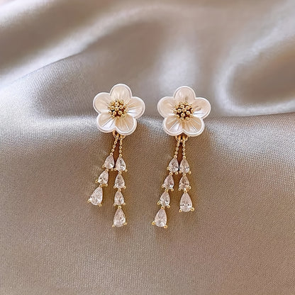 French-Inspired Floral Drop Earrings