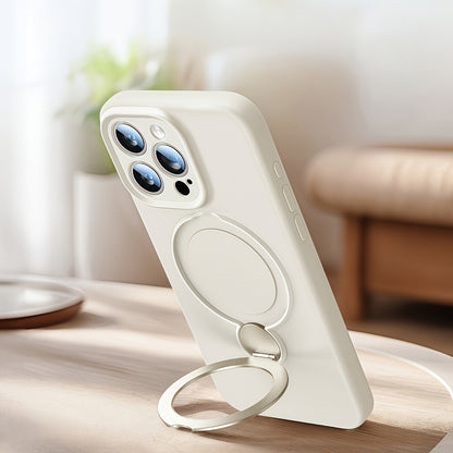 Luxury Multicolor Liquid Matte Stand Phone Case for iPhone 16 15 14 13 Pro Max Magnetic Wireless Charging 360°Rotating Desktop Bracket 16ProMax Cases Shockproof Back Cover