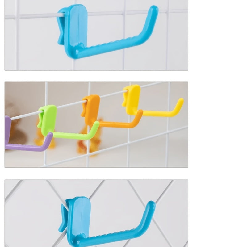20pcs Polished Plastic Hooks for Wire Mesh Panels - Easy Install, Hanging Solutions for Home, Supermarket & Market Displays, Retail Stores, Warehouses and Home Use, Utility Hooks